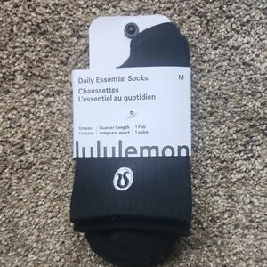 Lululemon athletica Black Daily Essential Quarter-Length Socks (Unisex)